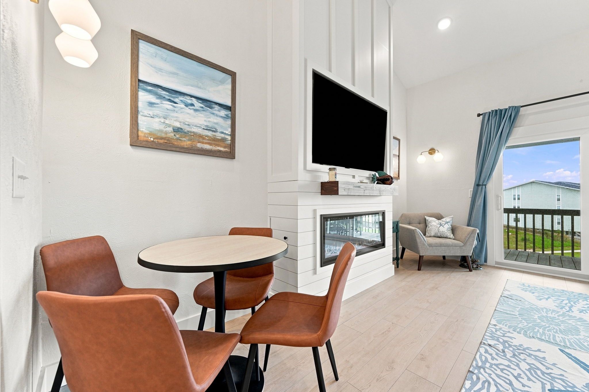 A sleek dining space designed for four, perfect for morning coffee, casual meals, and memorable dinners together.
