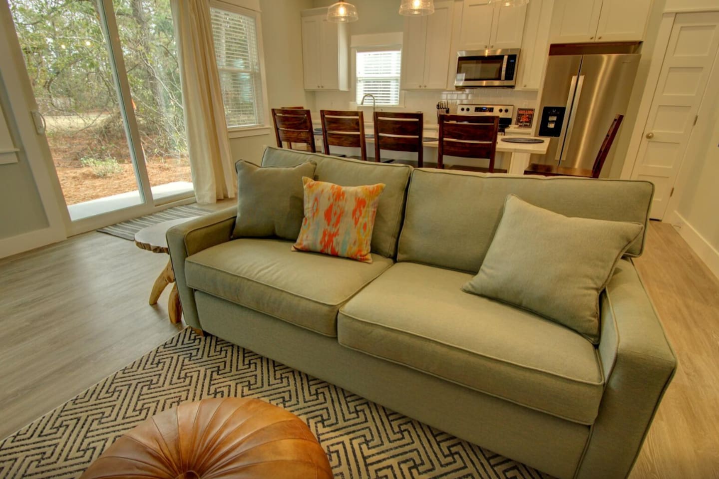 Queen sleeper sofa in the living room.
