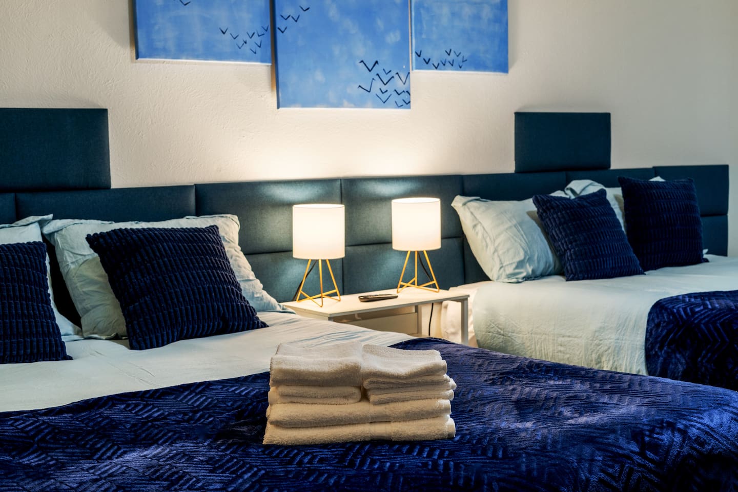 Spacious room with two queen beds—ideal for families, friends, or flexible sleeping arrangements.