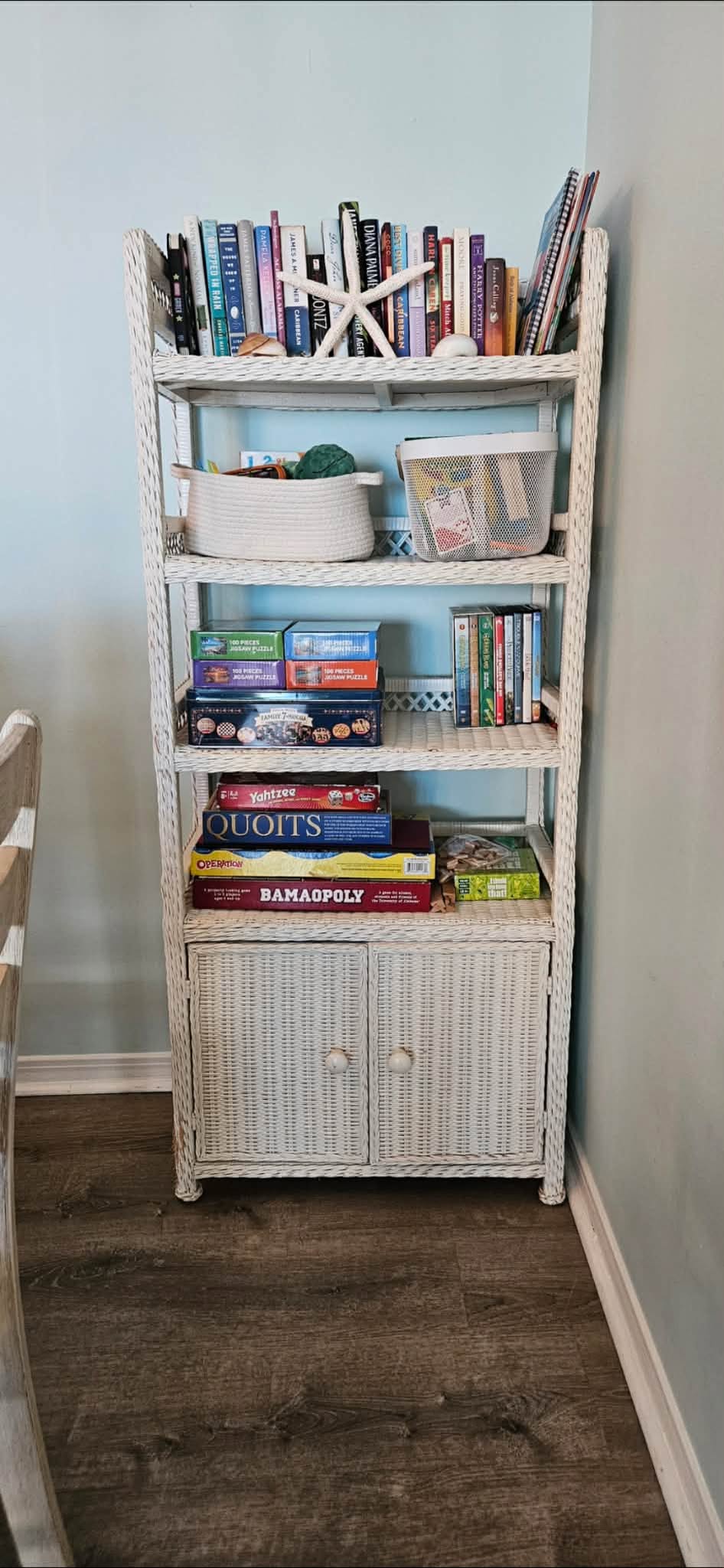 Variety of games, books and crafts for all ages.