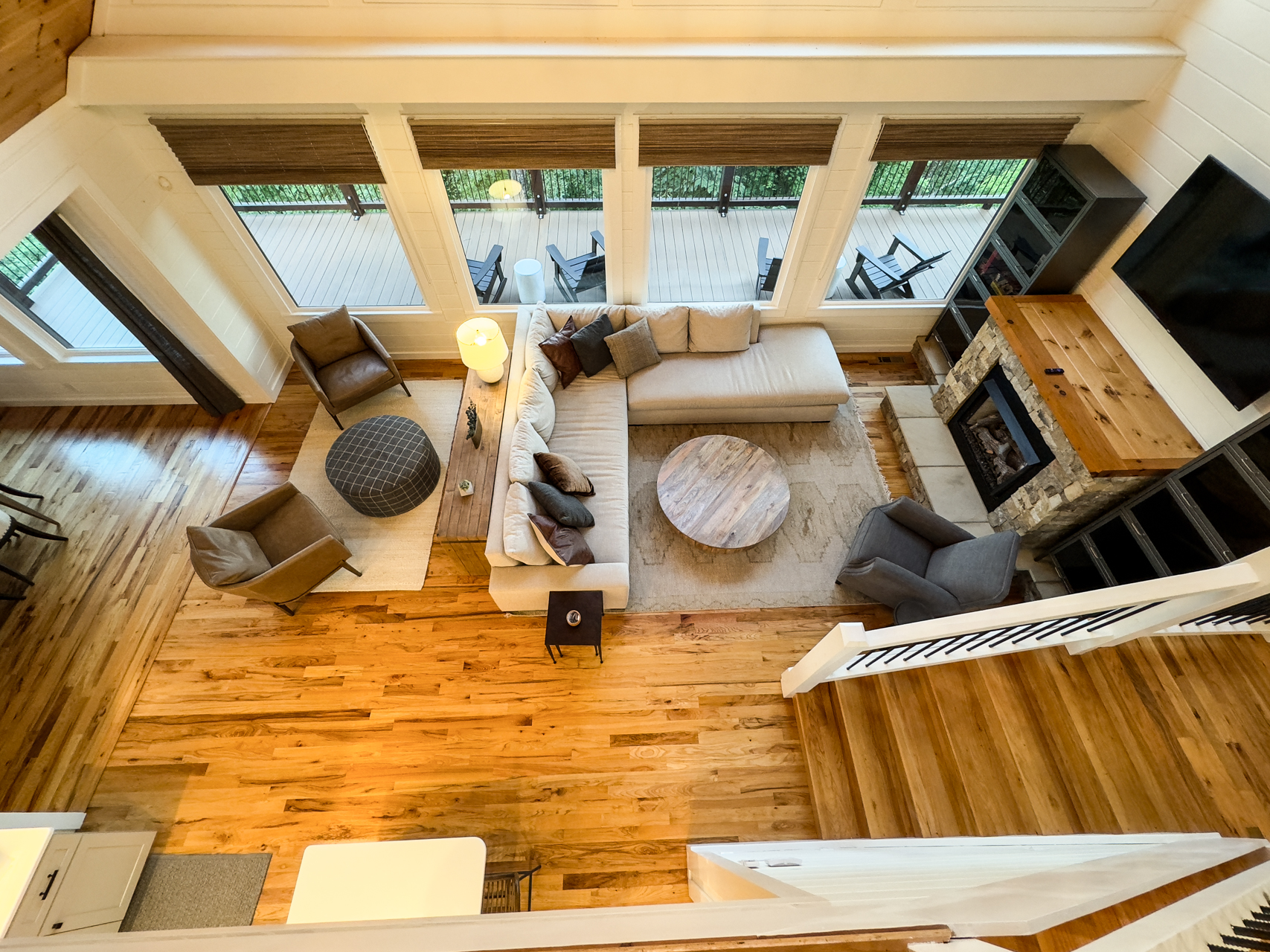 Overhead view of living room