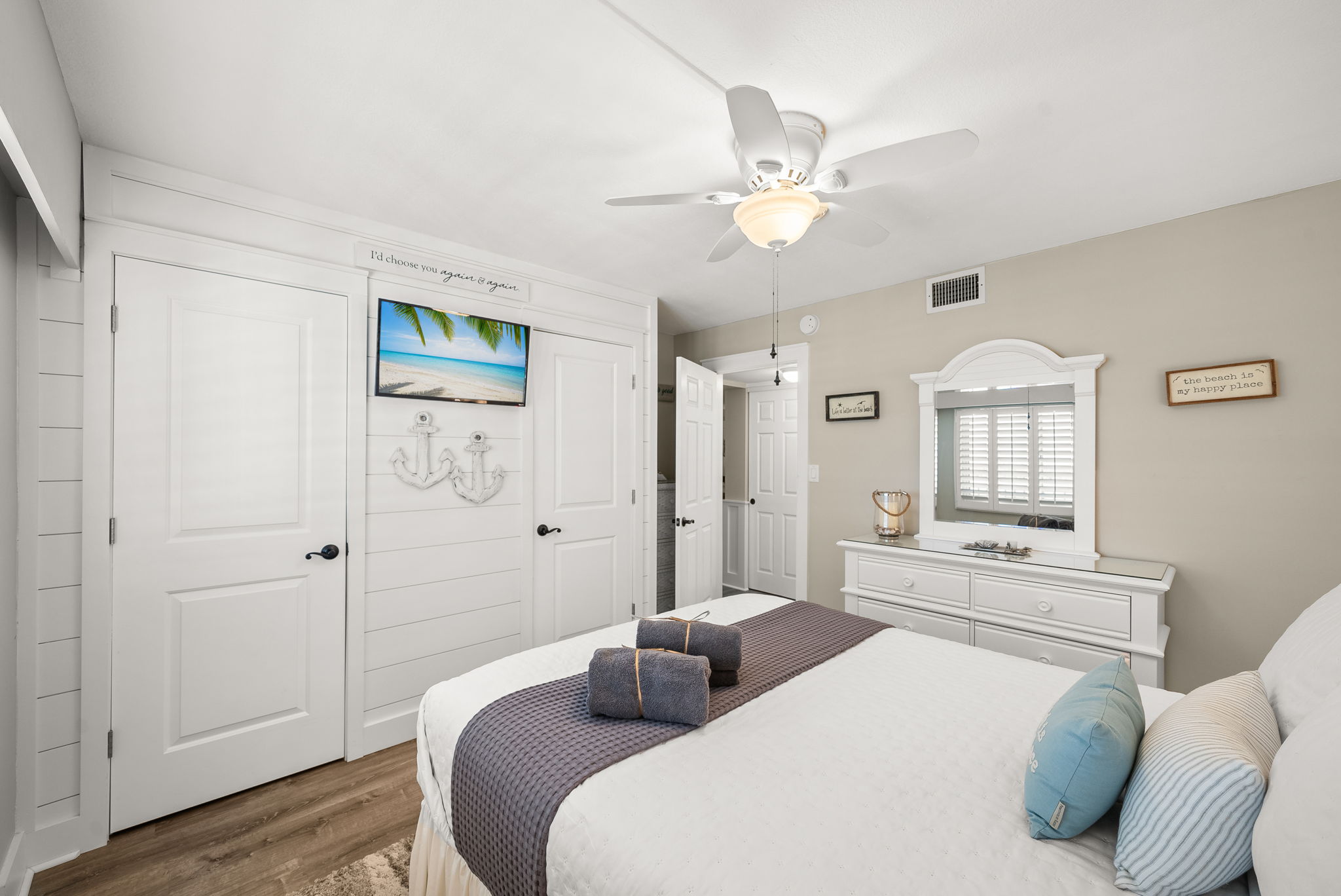 Bedroom Closets and TV