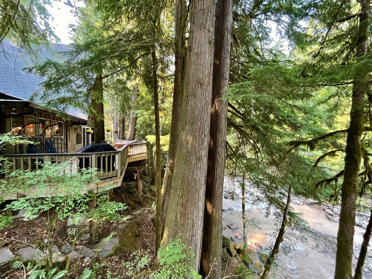 View of deck and river