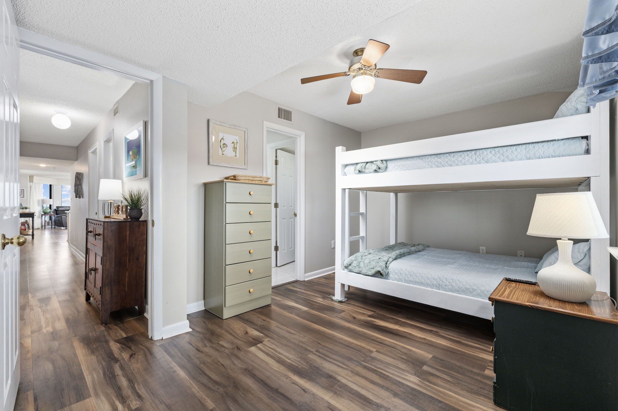 Kids bedroom with  full over full bunk bed