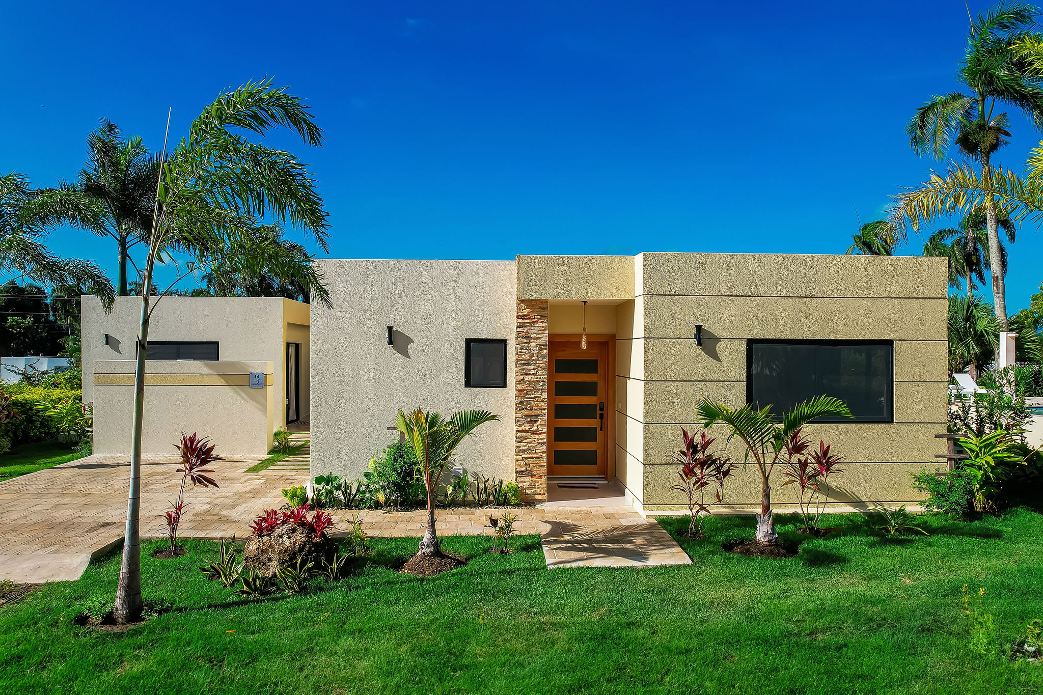 Front door and parking