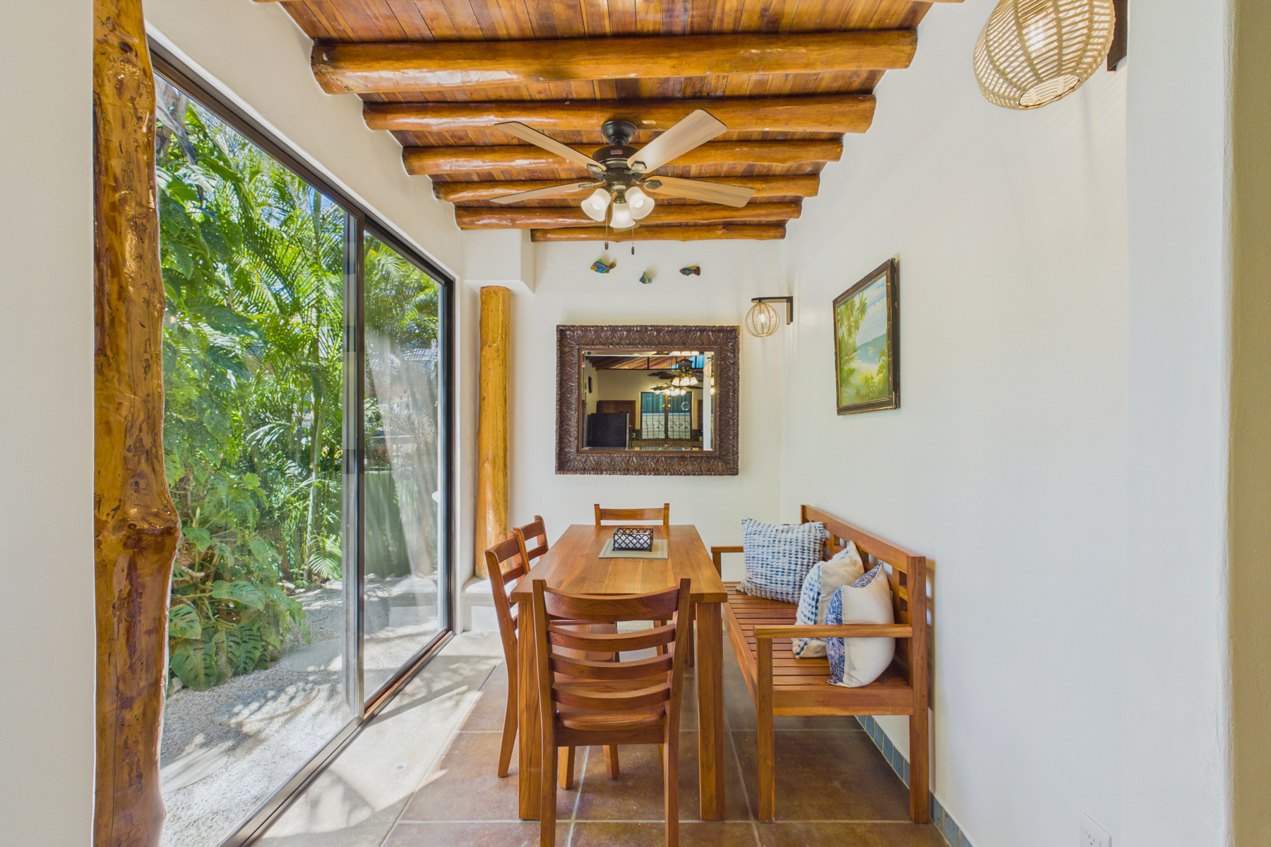 Indoor dining room with custom locally made dining room table