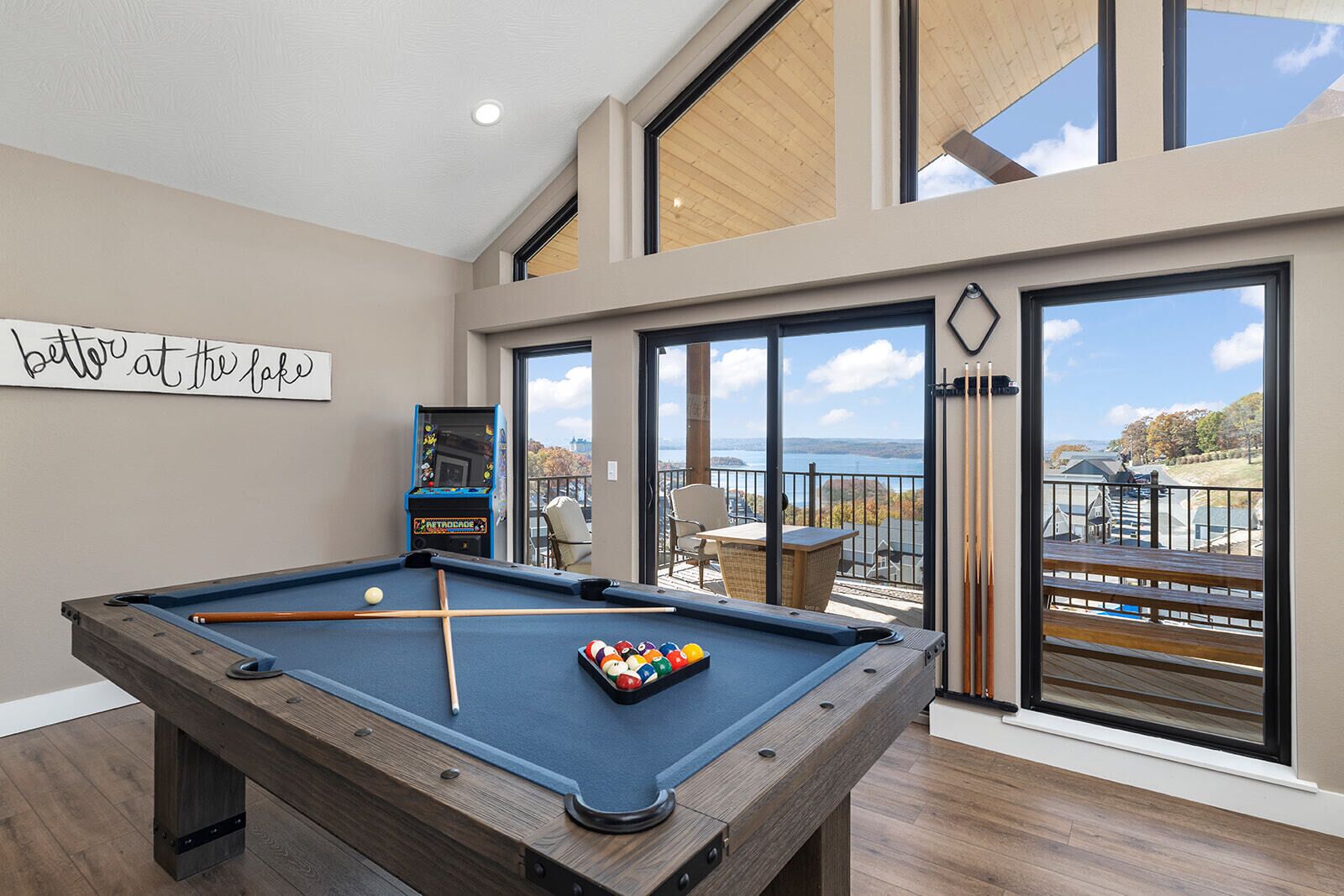 Upper Level Rec Room with pool table, multicade