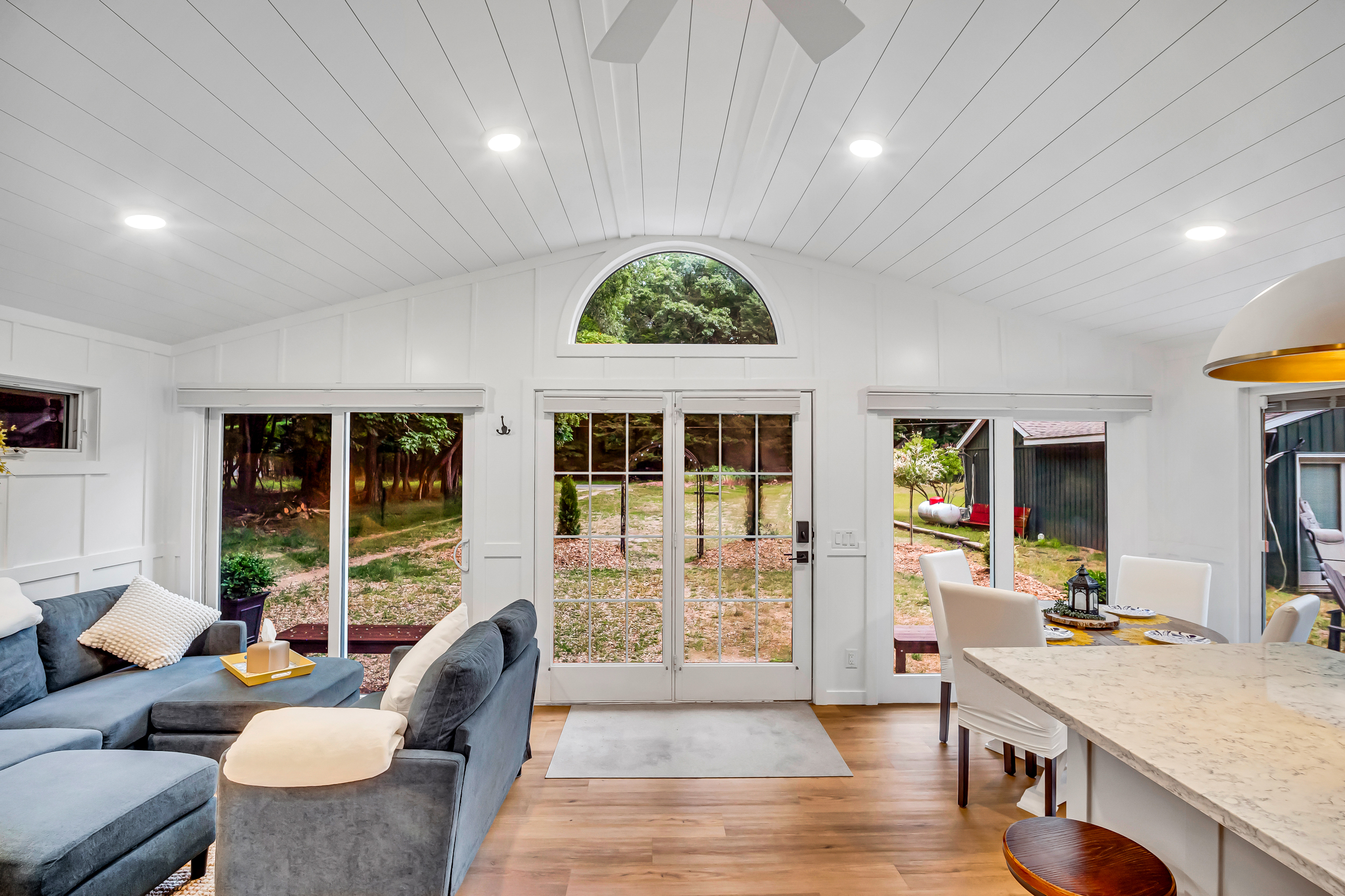 You get tons of natural light in Sunrise Cottage. All windows have up/down cellular shades so that you can adjust the level of privacy you want at any time of the day.