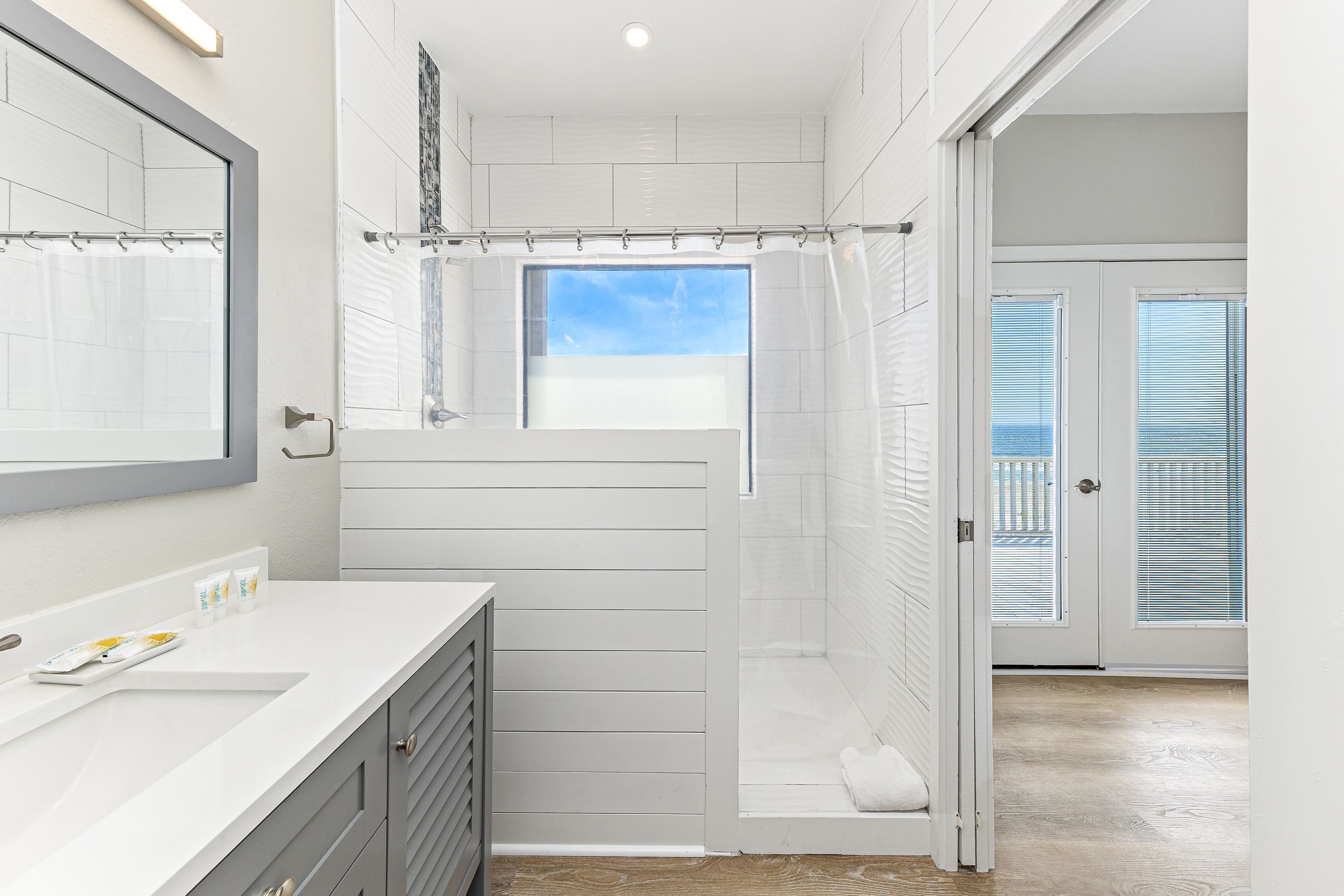 Experience the beach from your Upstairs Master Shower