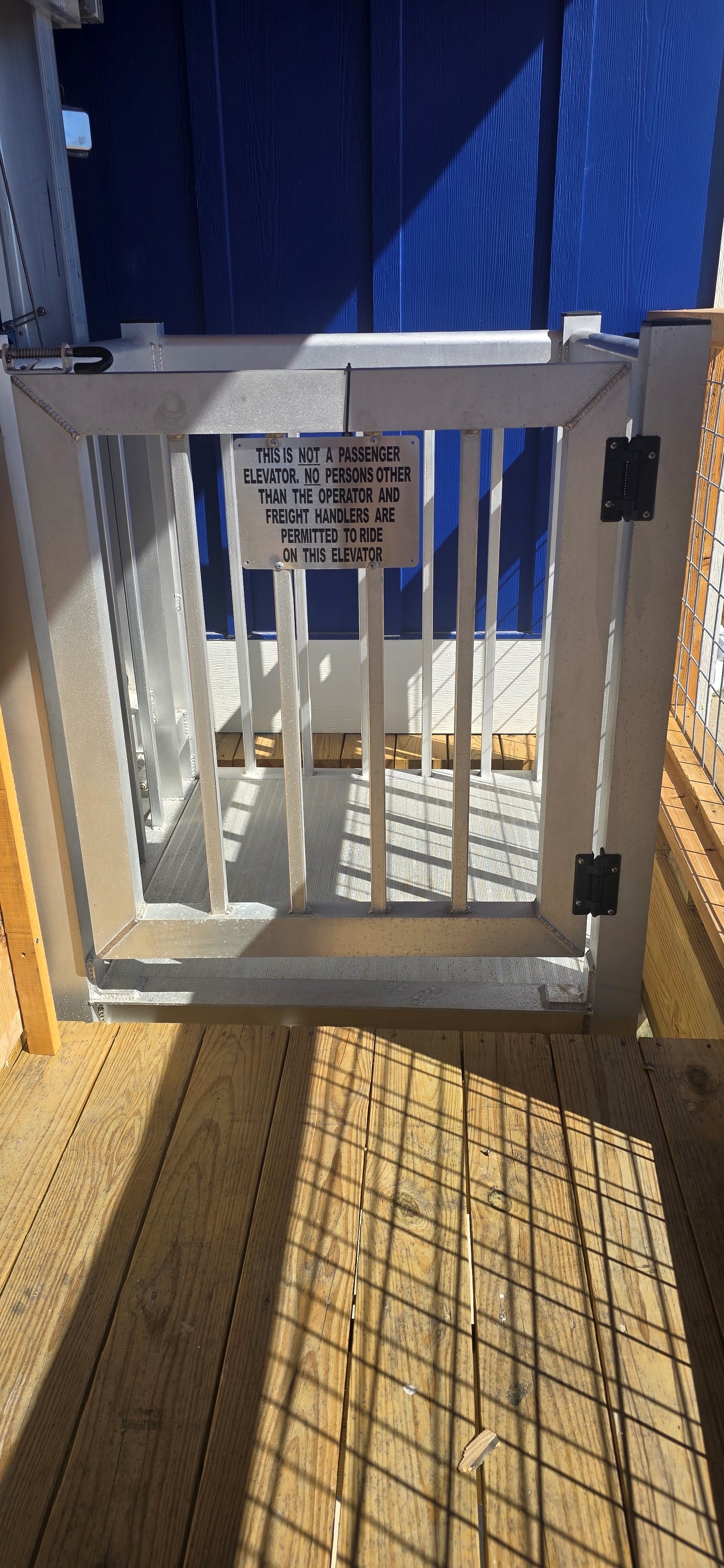Lift from deck safety gate open