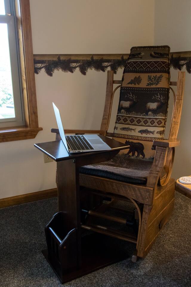 Laptop-friendly work space.