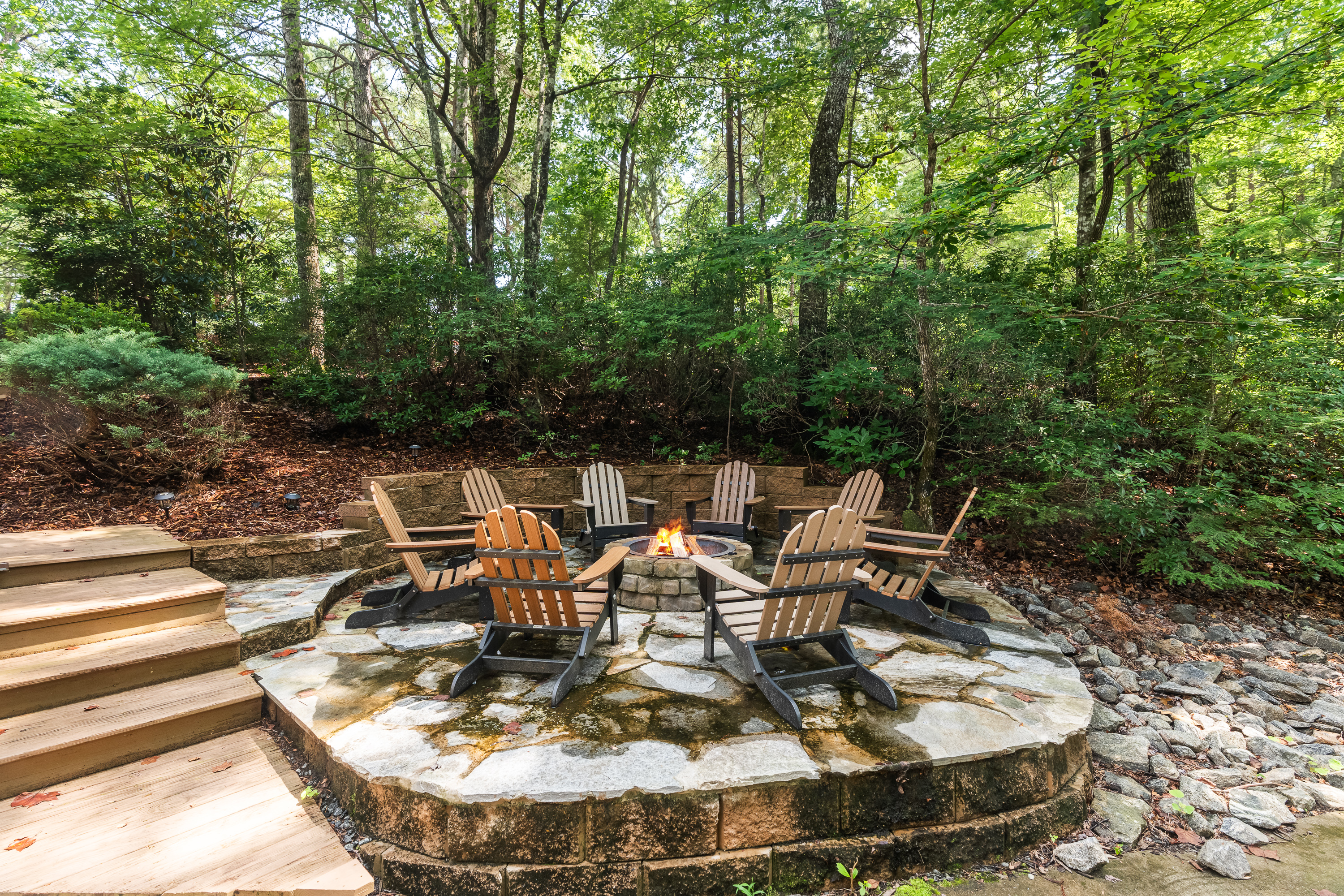 Enjoy roasting marshmallows from the new fire pit