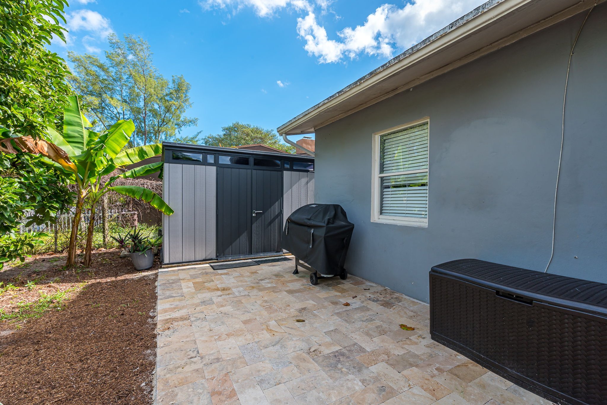 The outside is a highlight, with the heated pool, outdoor sun- loungers, BBQ and covered dining area.