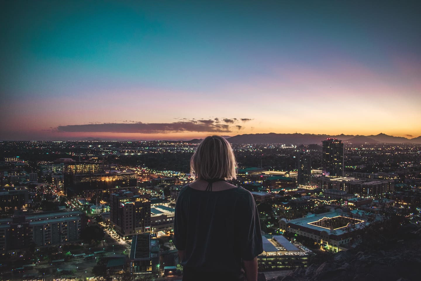 A-mountain in Tempe, AZ overlooking Mill Ave.