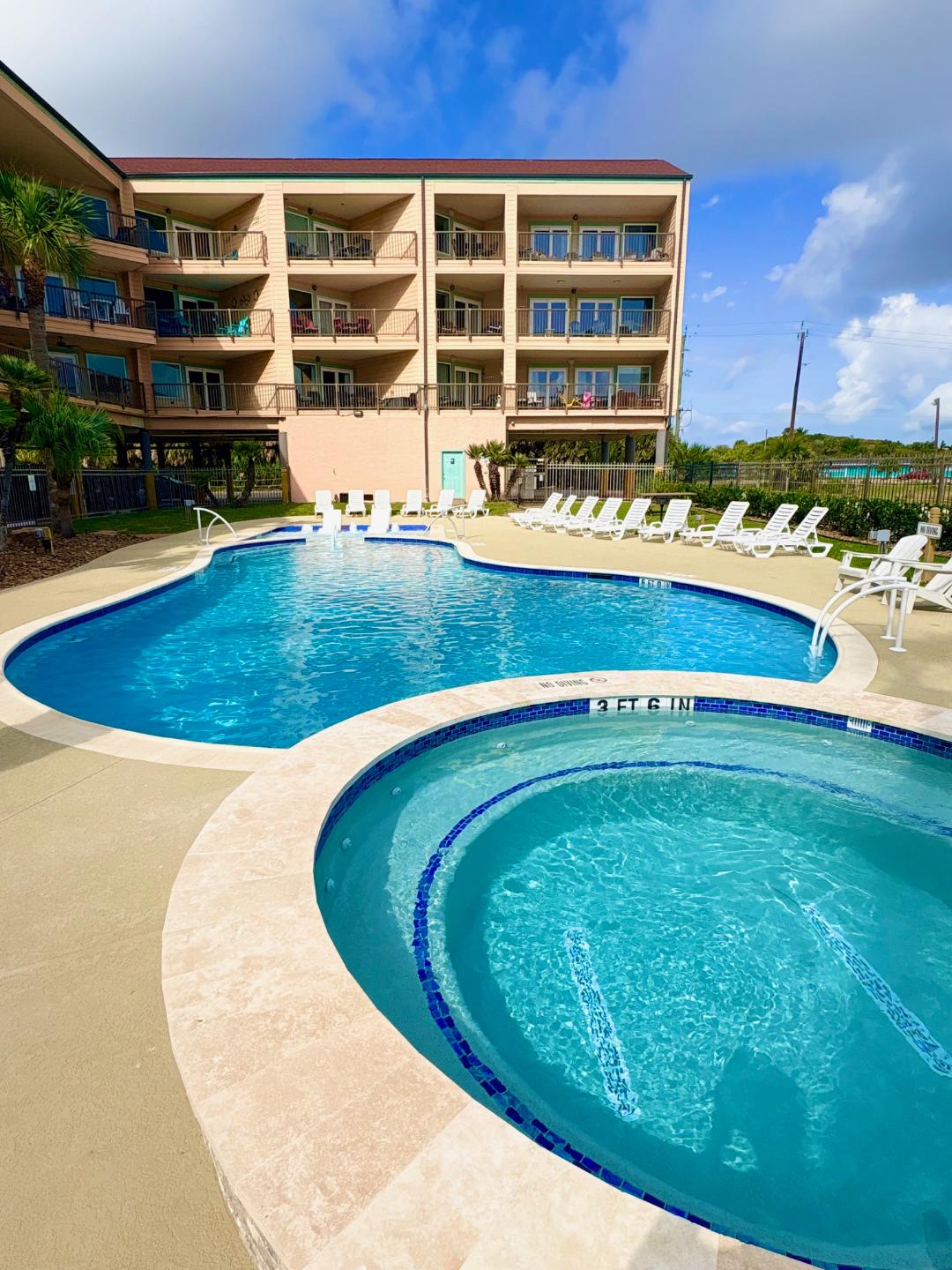 hot tub and heated pool