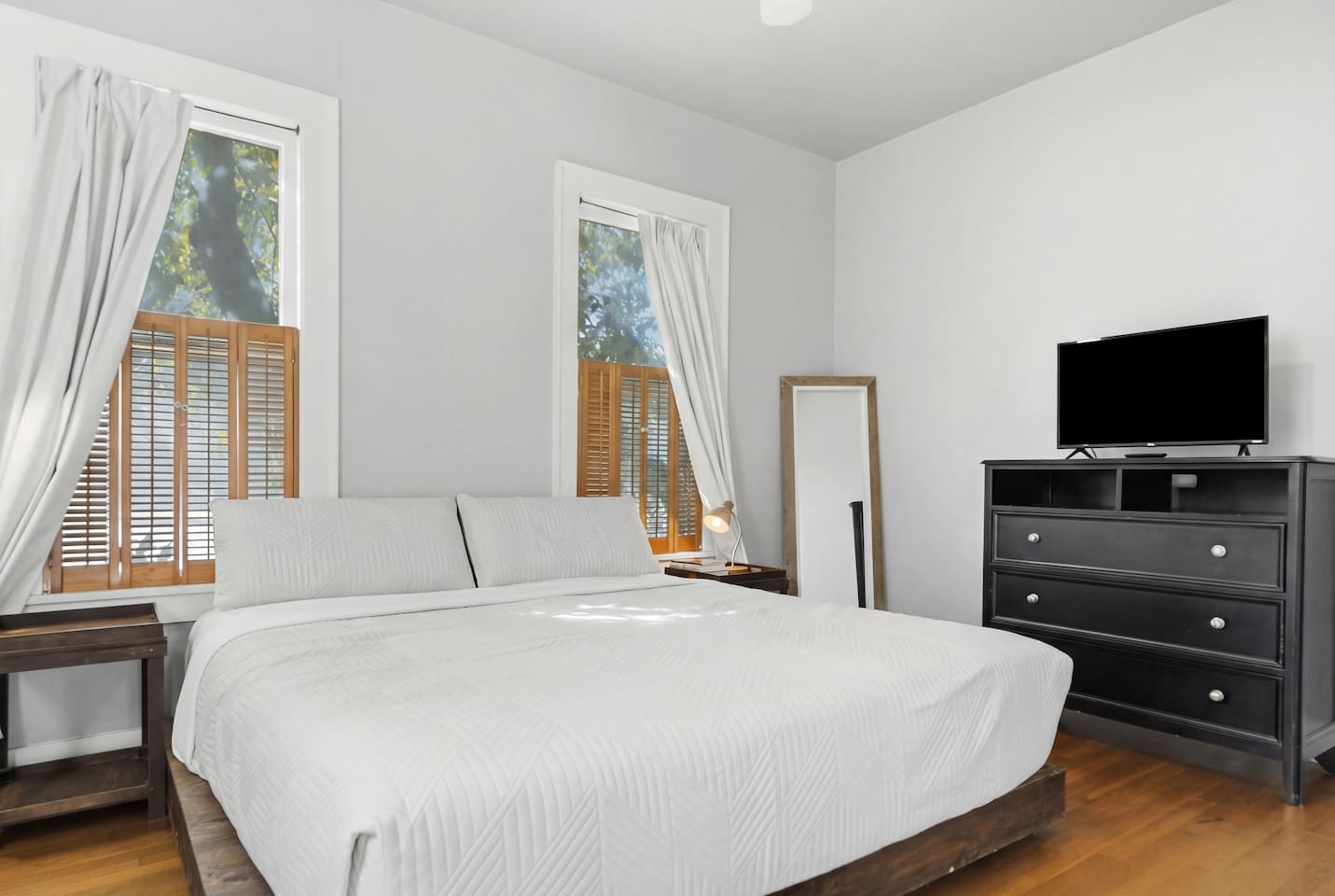 Cozy and comfortable white linens --- ready for your lovely attention