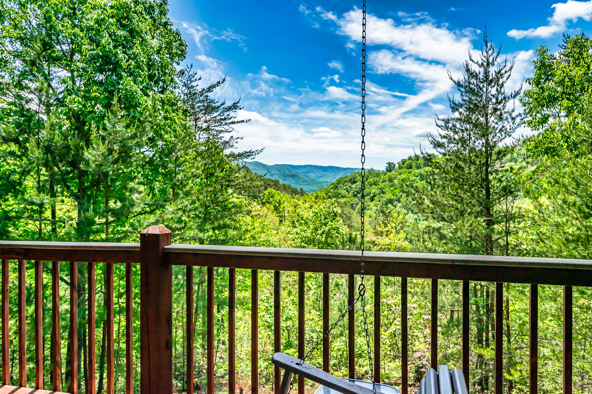 Step outside for fresh mountain air and a clear view of the mountains