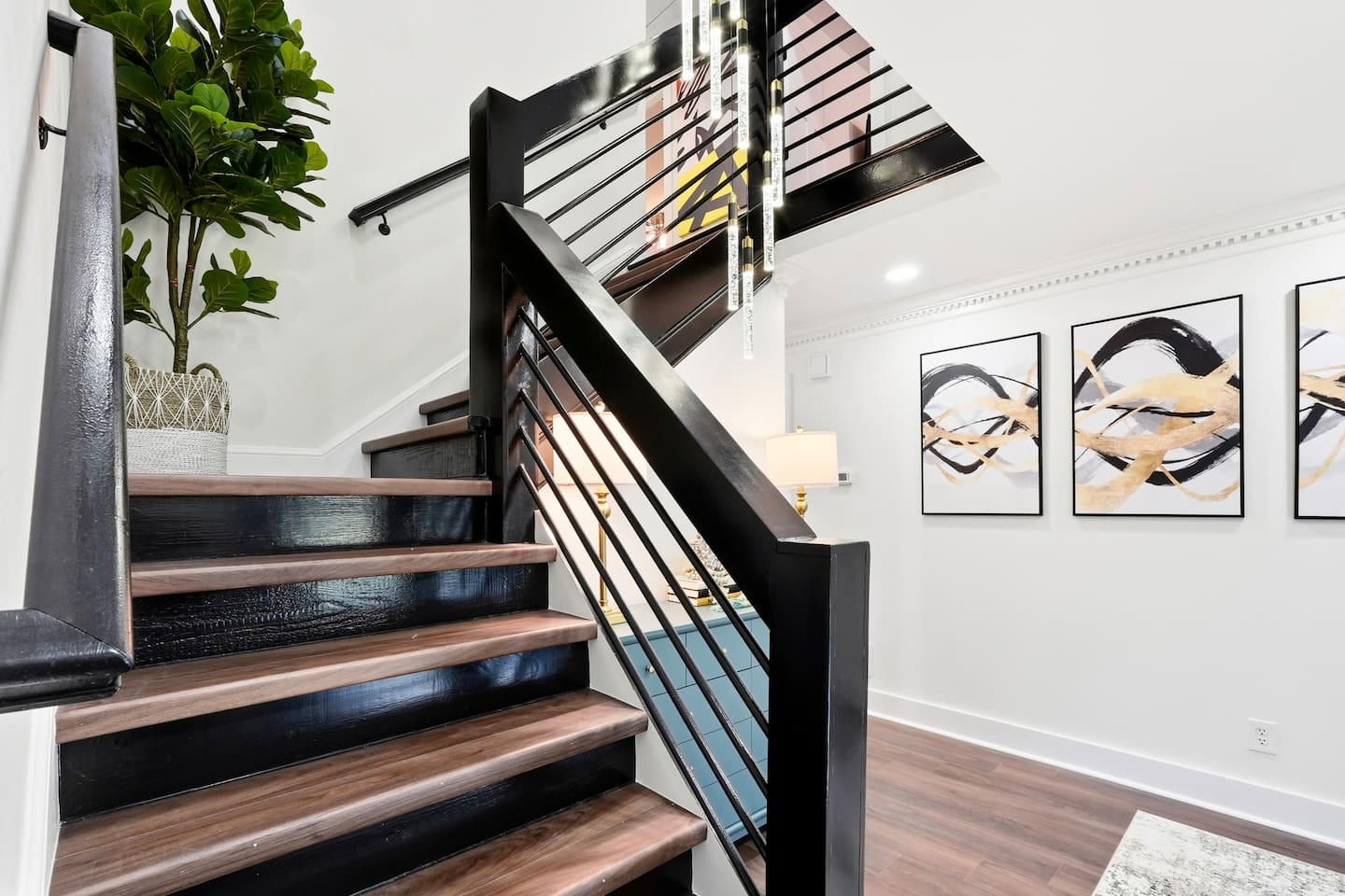 Staircase leading upstairs to the second floor.