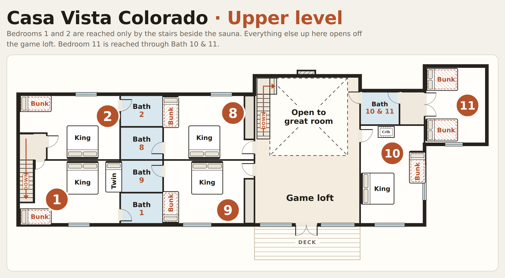 Upper level floor plan