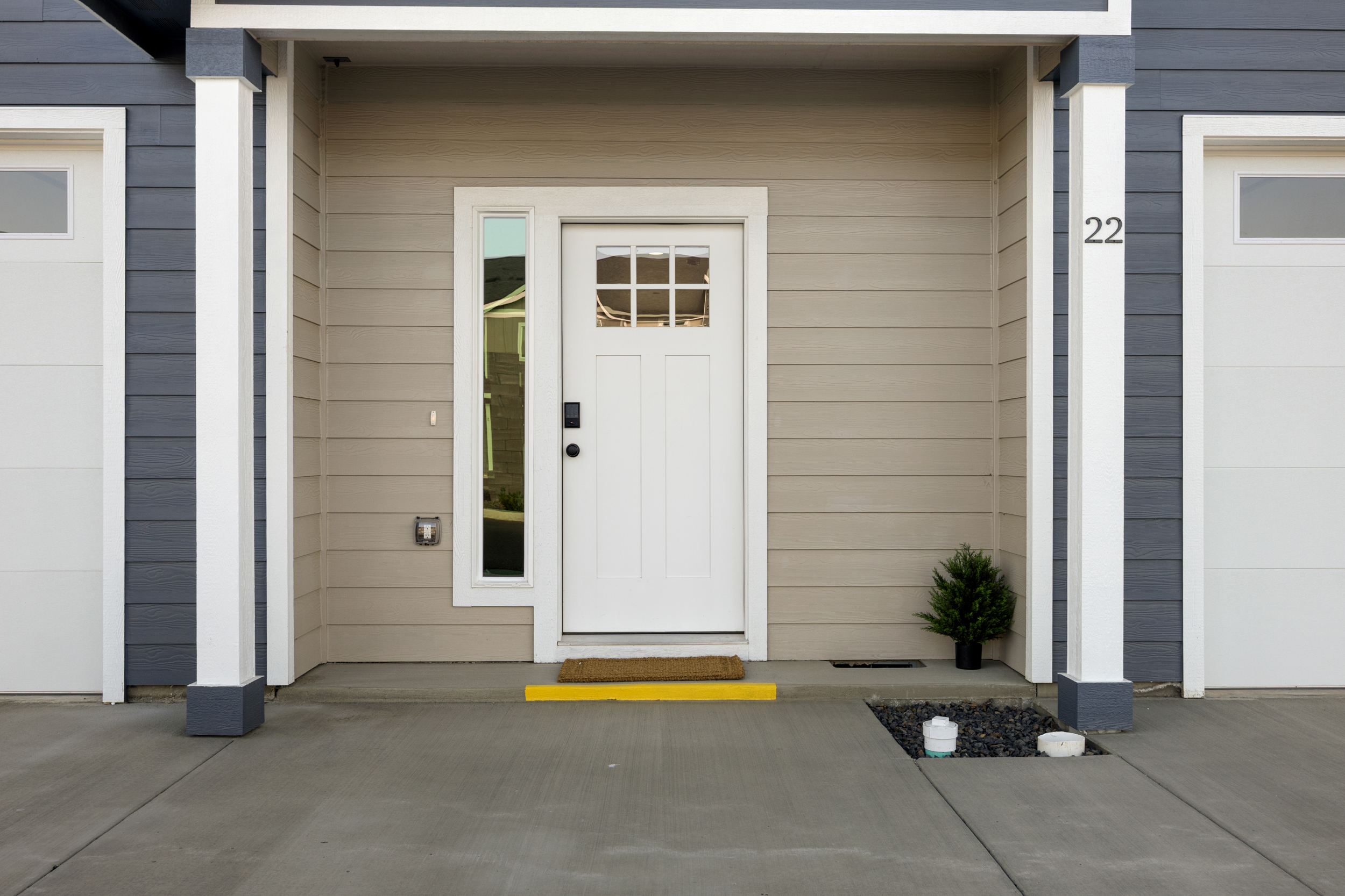 Front Door with Smart Lock Entry for easy 24 hour access