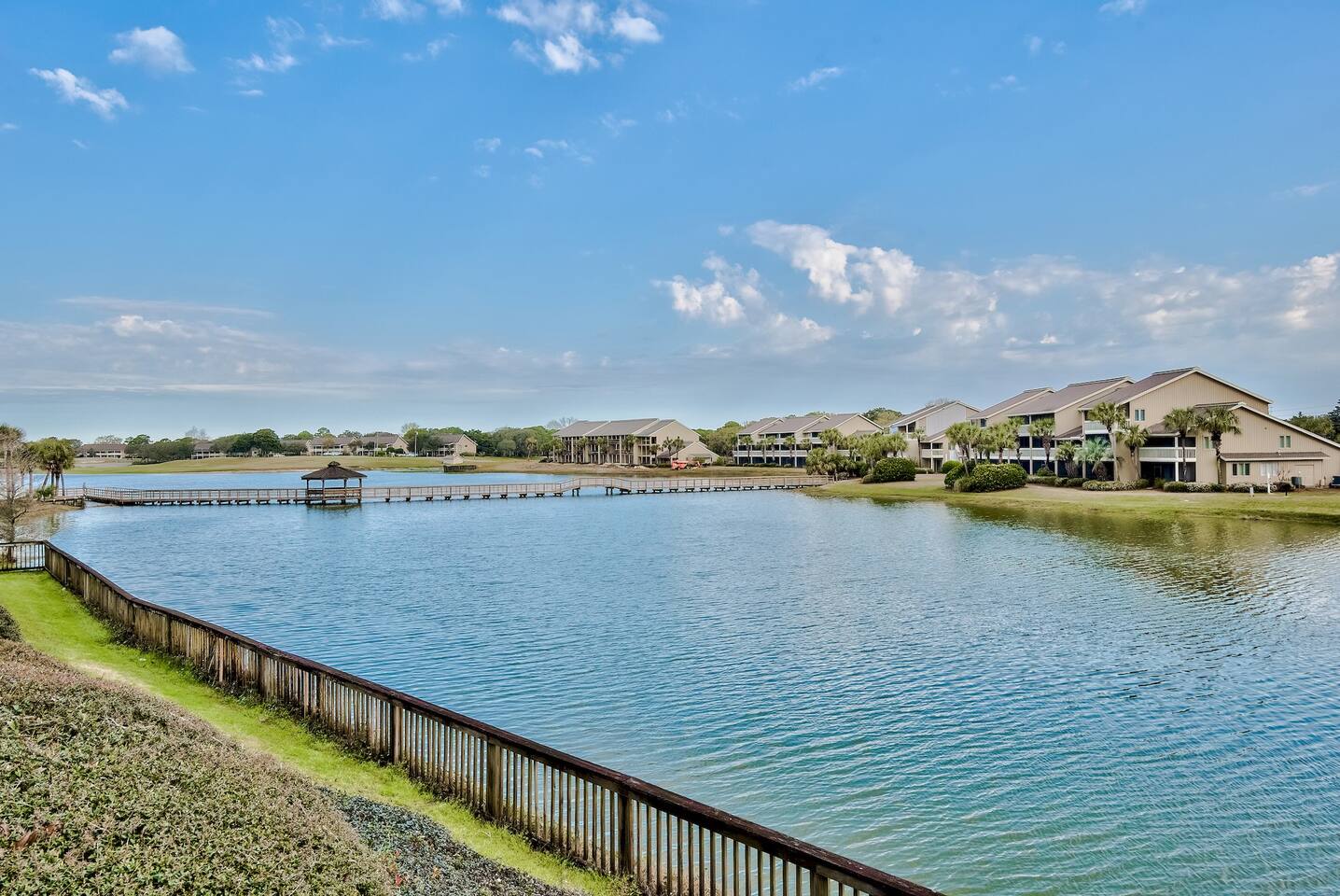 Seascape Lake is right behind the condo. It's surrounded by charcoal grills and stocked with bream - bring your fishing pole!