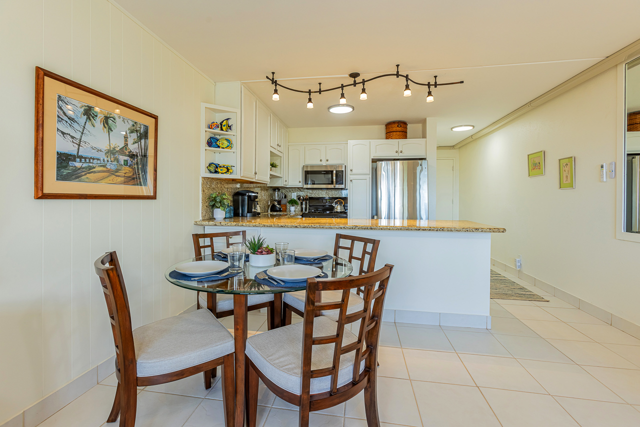 Dining Table for 4 Inside. Perfect for Game Night!