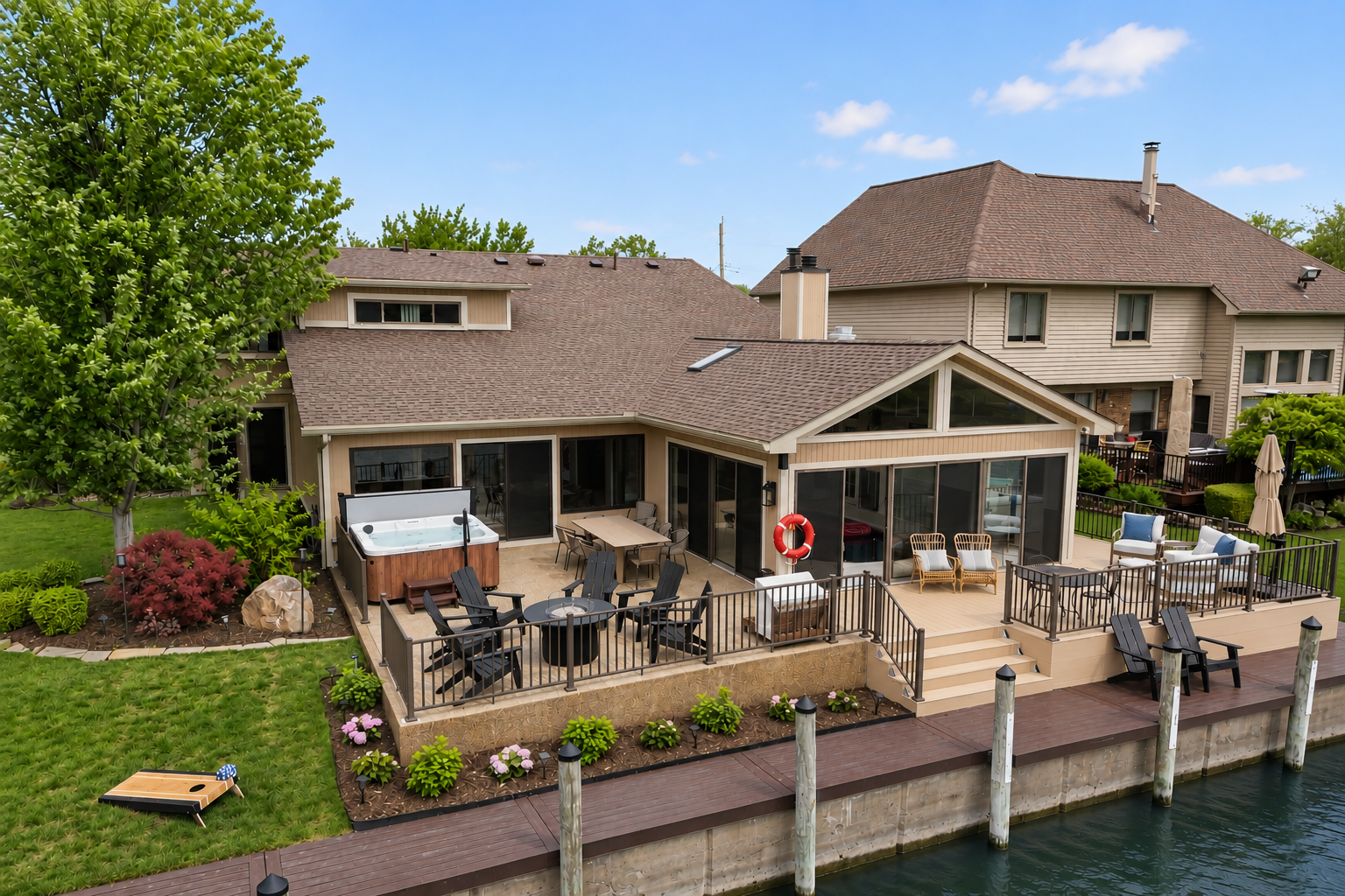 Waterfront home with private dock, spacious deck, and peaceful canal views perfect for relaxing and entertaining.
