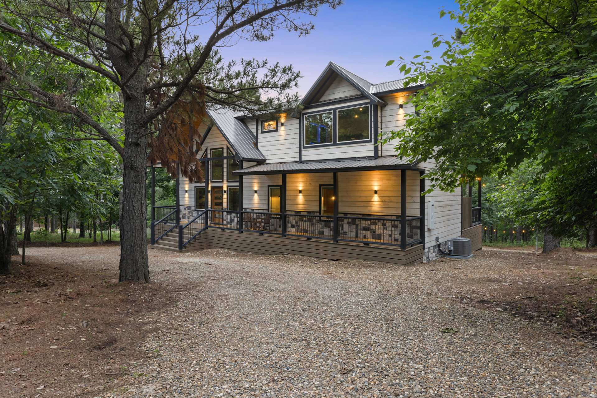 Hit Refresh begins the moment you pull into the driveway. 
Modern cabin warmth, covered decks, and a tucked away forest setting made for unplugging beautifully.