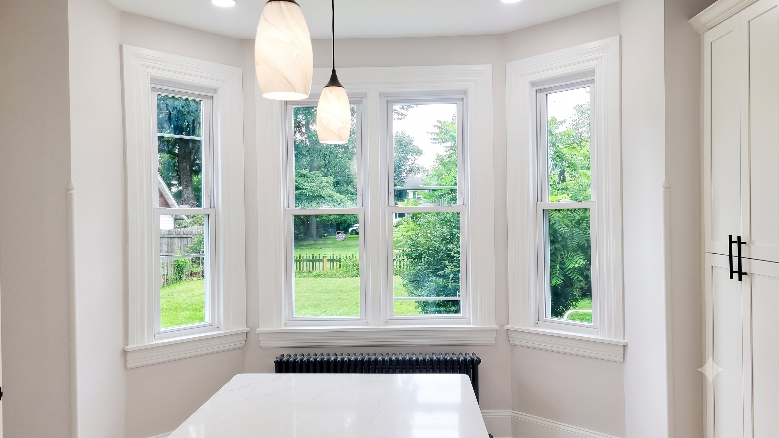 Seating for 3 in a bright space