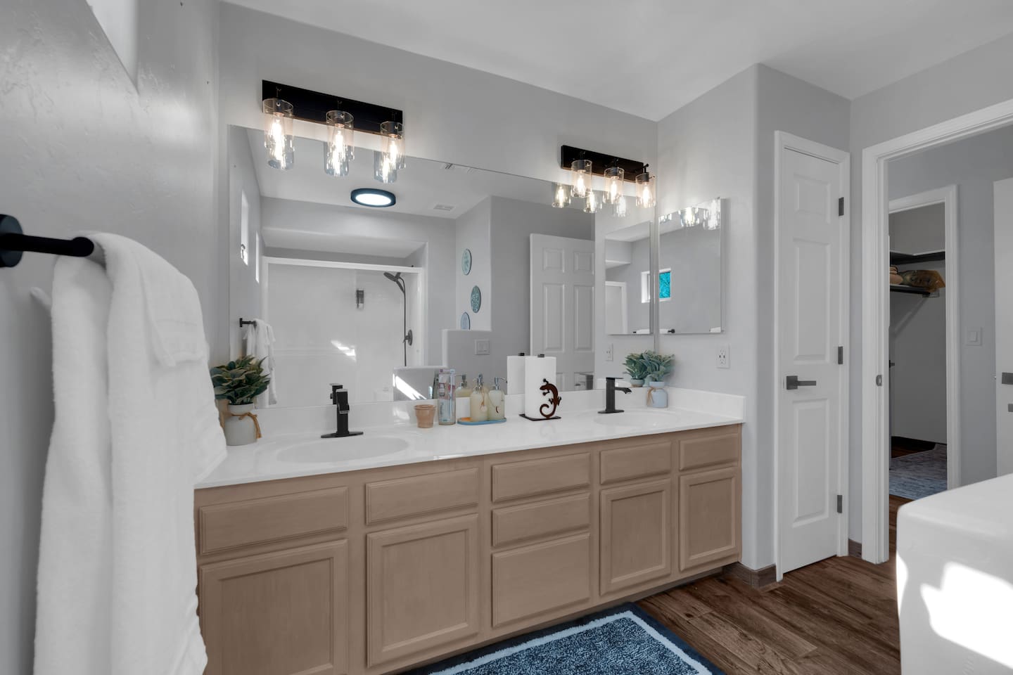 Full bathroom with double vanity