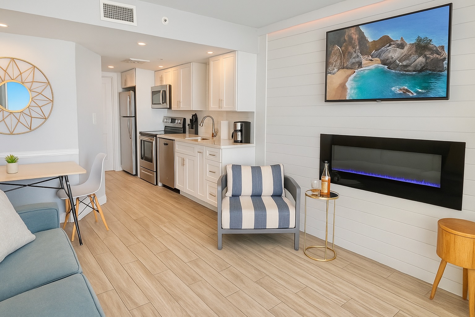 Bright, open living area with floor-to-ceiling ocean views — your front-row seat to paradise