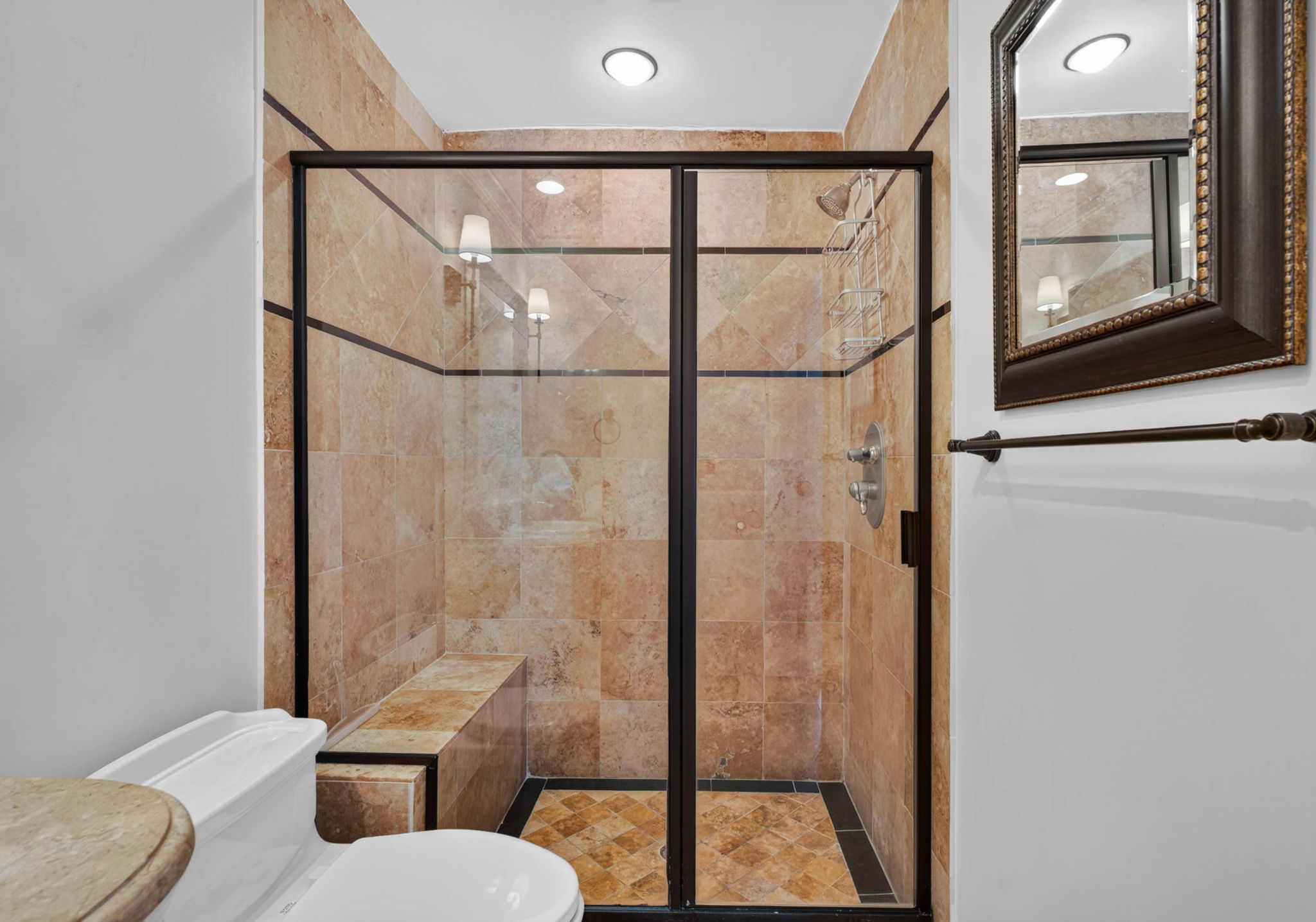 Bathroom 2: ensuite bath in bedroom 2, single vanity & shower