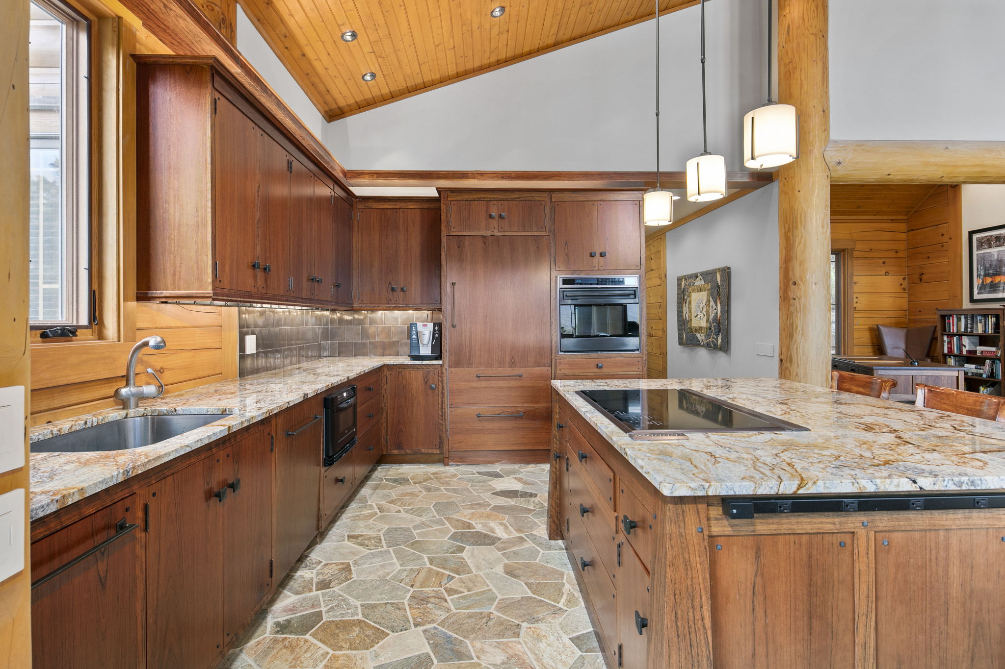 Miles of countertops, custom touches everywhere, wall oven and microwave