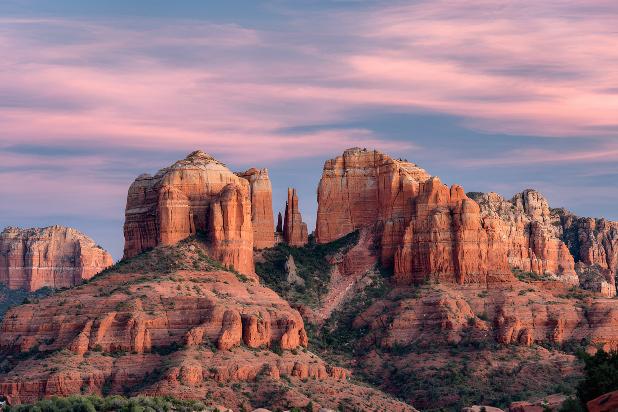 {Hiking} Cathedral Rock — one of Sedona’s most iconic trails — just 10 minutes away.