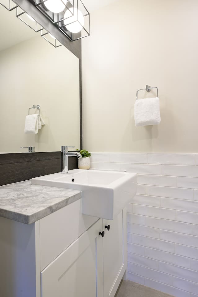 Bathroom #3 is an Ensuite to the top floor bedroom and includes radiant floor heat and shower. 
