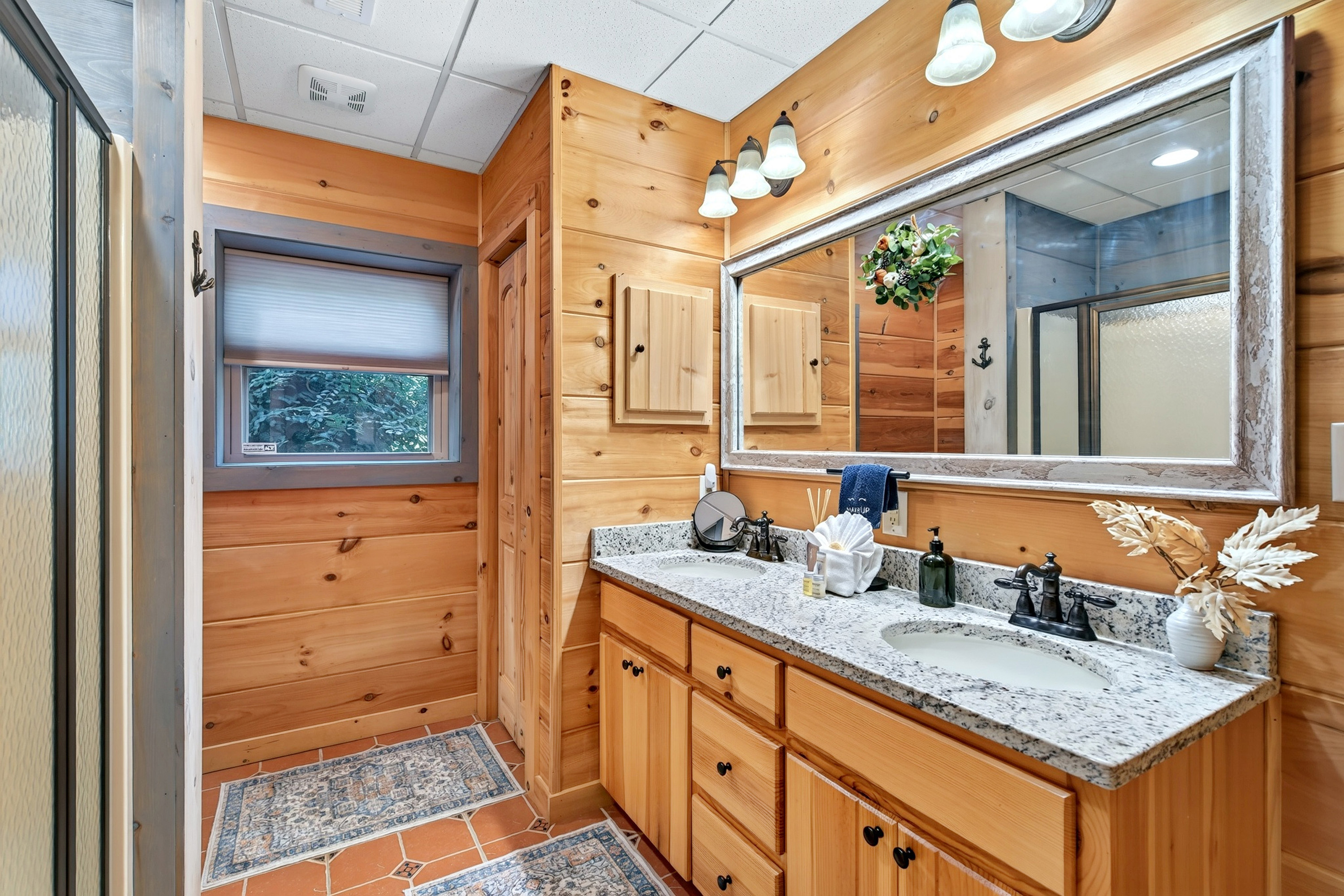 Master bathroom with a double sink vanity