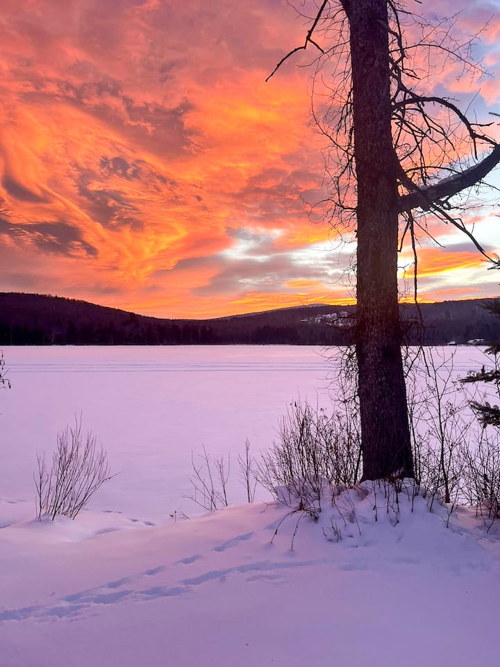 winter sunset over Star Lake
