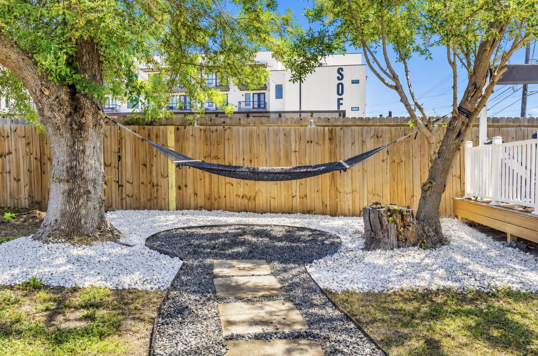 Swing into relaxation in your own private hammock paradise. Perfect for sun-soaking!