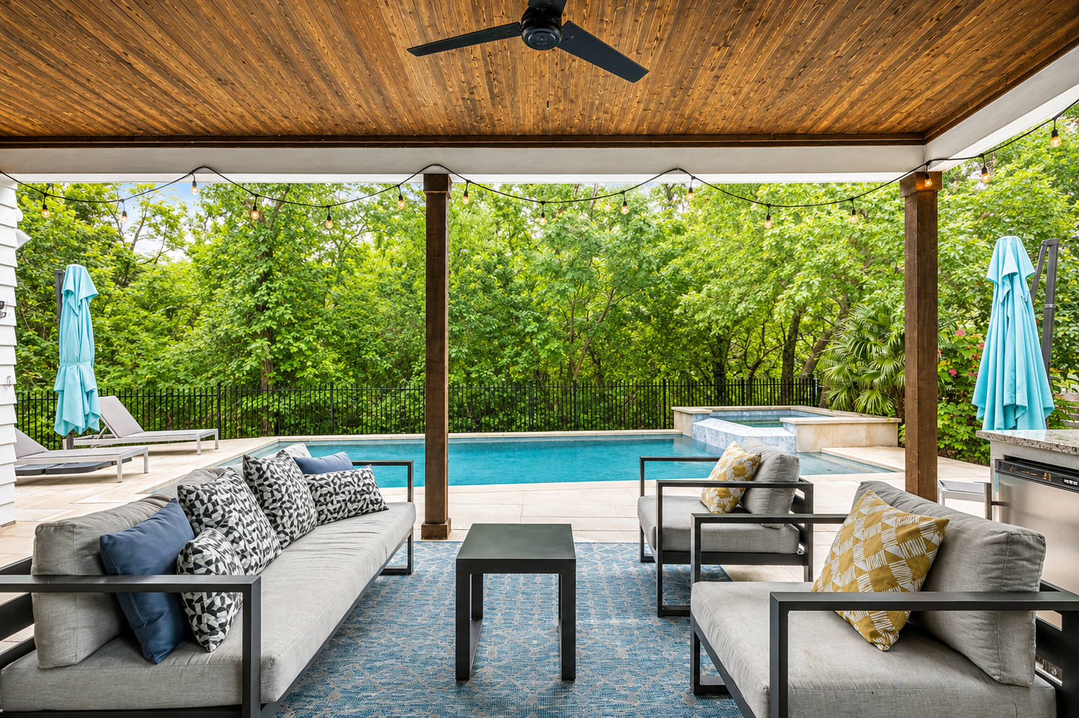 Gorgeous covered patio to stay cool