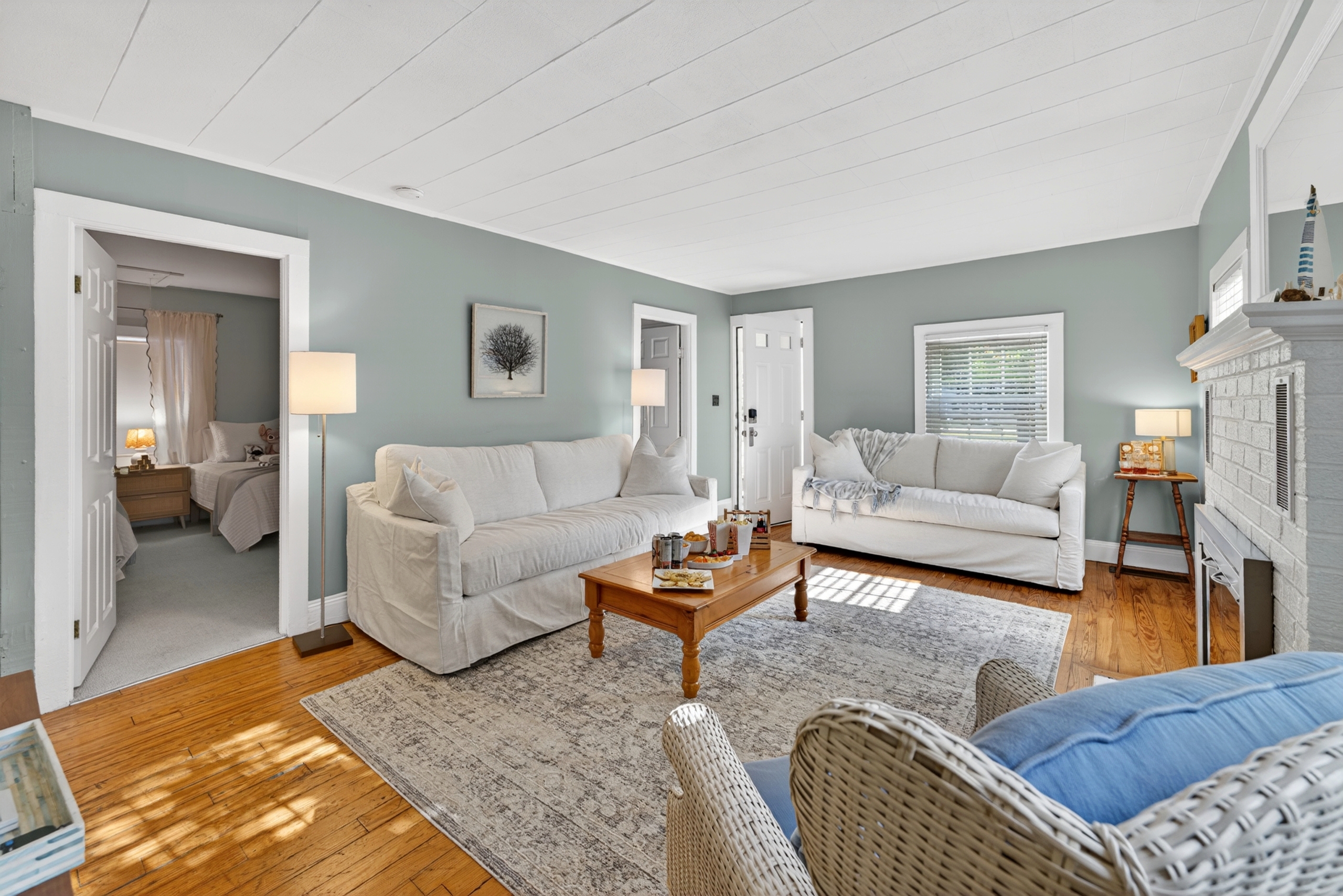Our living room is the heart of the cottage, where laughter echoes and cozy moments unfold.