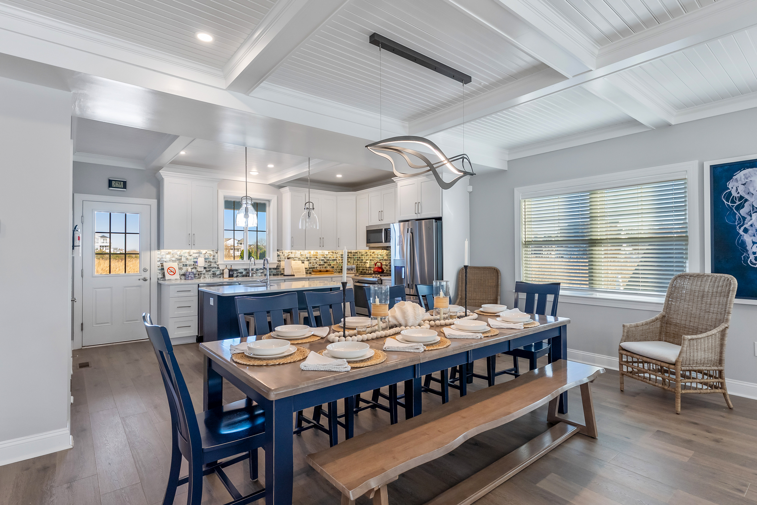 Open Concept Dining Room with View Of Kitchen