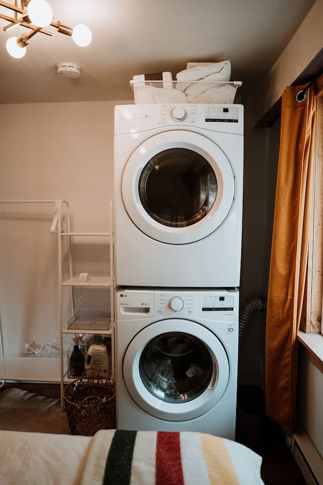 It’s ok if you get dirty. We got u! Full sized washer/dryer.