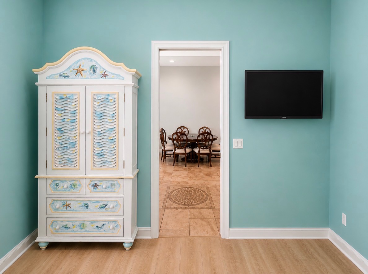 Armoire for storage and TV in Queen Bedroom 