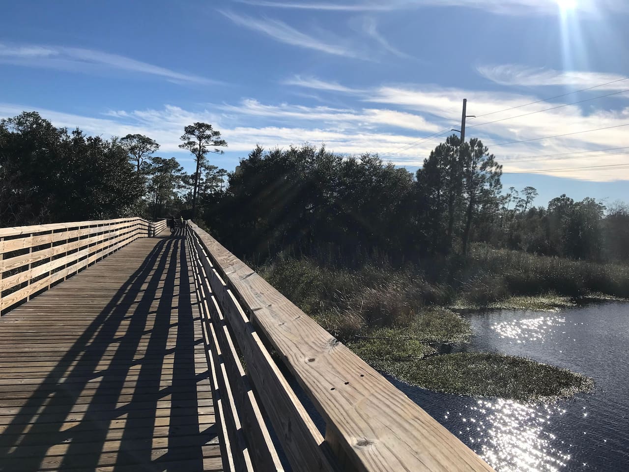 On bike trail.