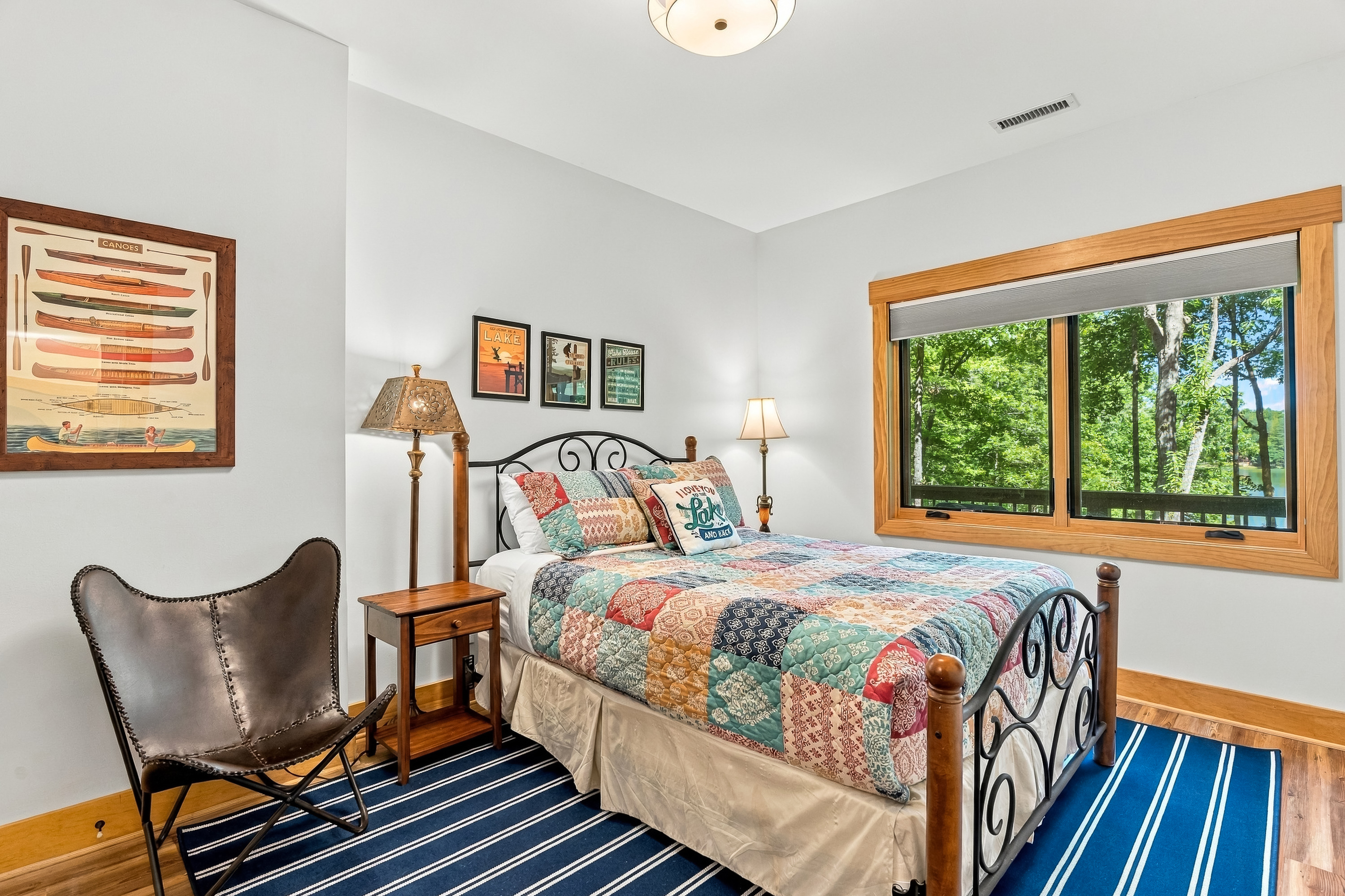Large windows let in natural light