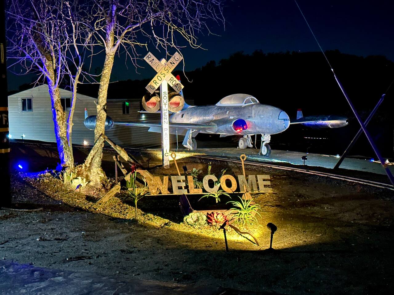 Near entry to the property T33 Shooting star 1958 jet