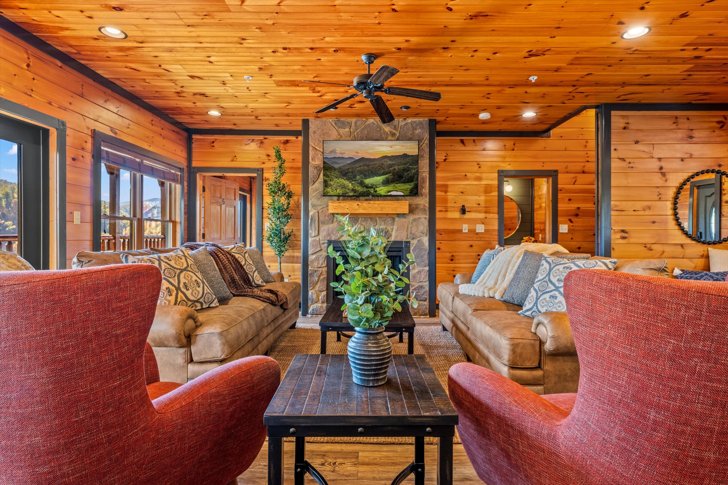 Our designer picked some classy furniture for the family room!