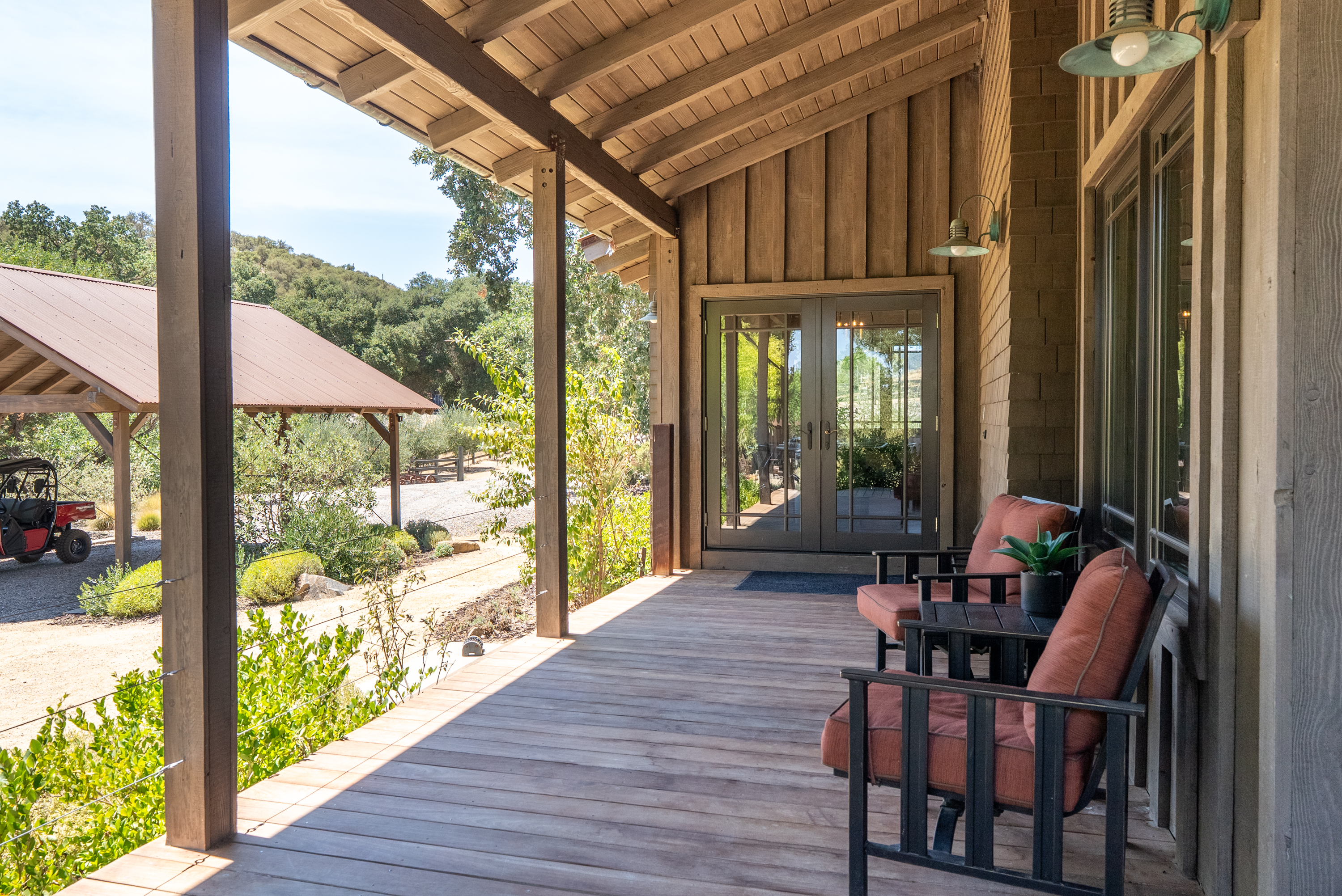 Enjoy morning coffee on the covered patio