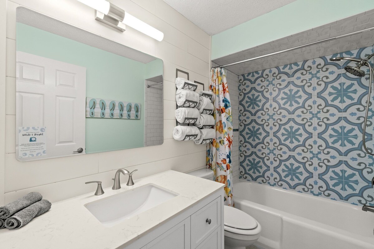 Recently updated primary bathroom