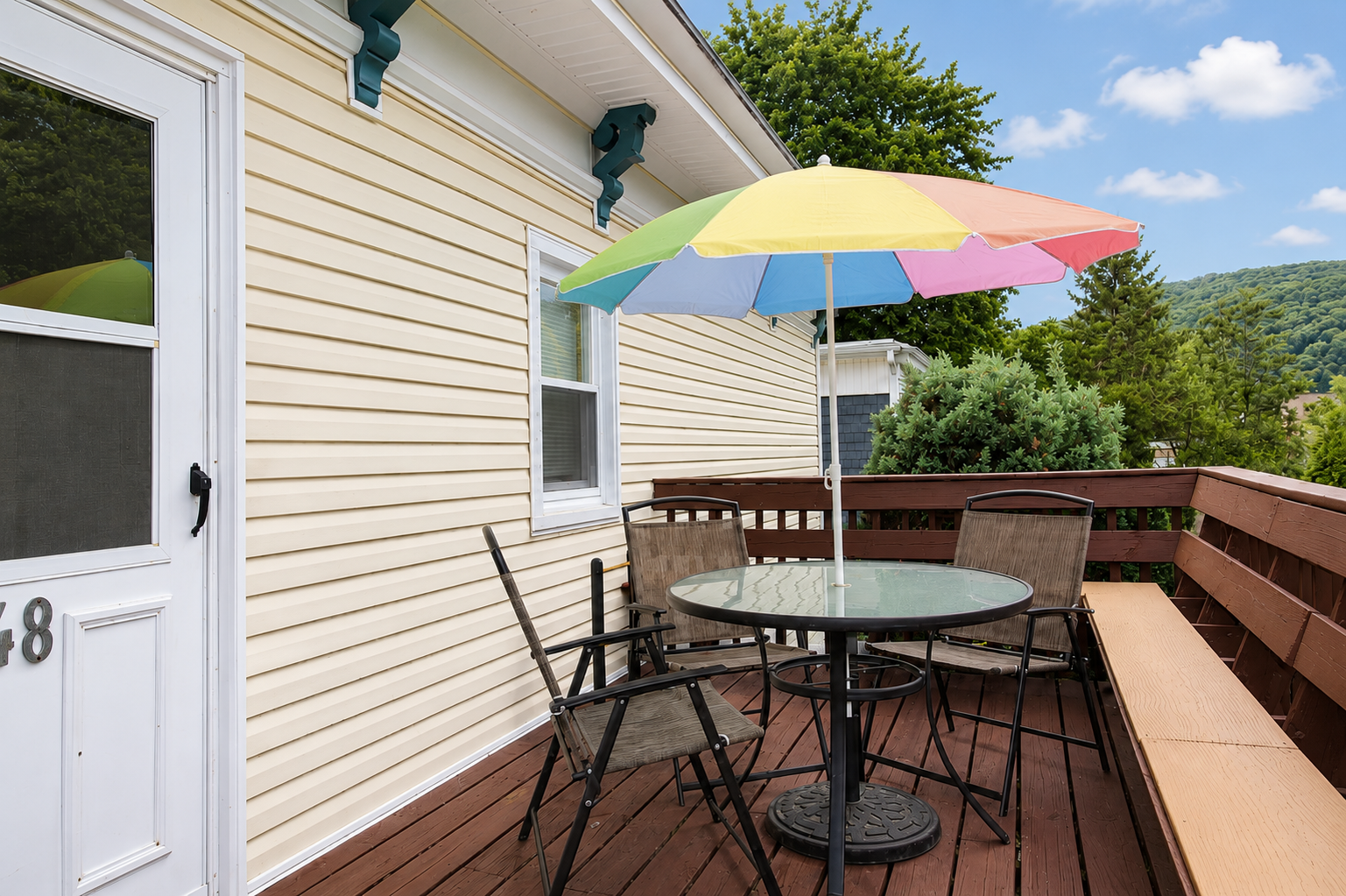 Upstairs Patio area for dining and relaxing
